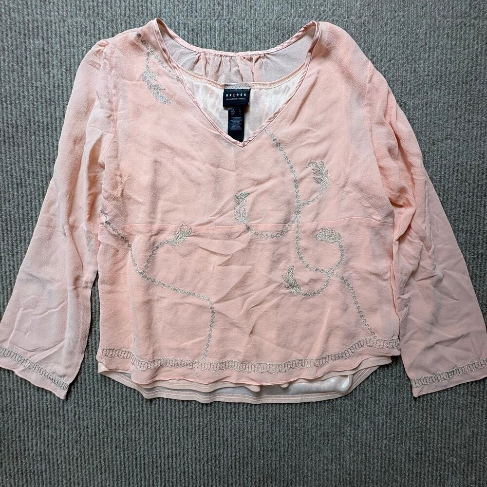 Axcess silk embroidered fairy top women’s size large